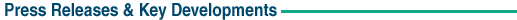 Press Releases and Key Developments header